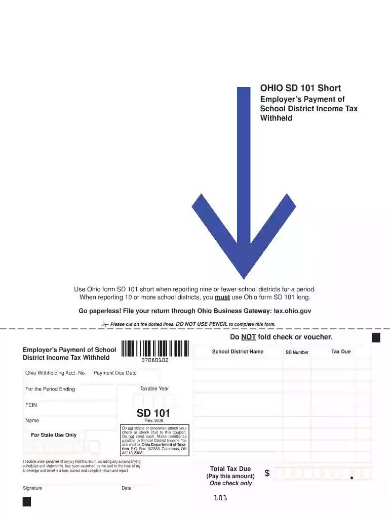 sd 101 2014 form Preview on Page 1