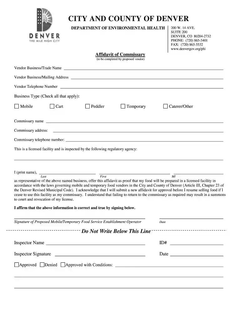 2020 affidavit of comessary denve Preview on Page 1