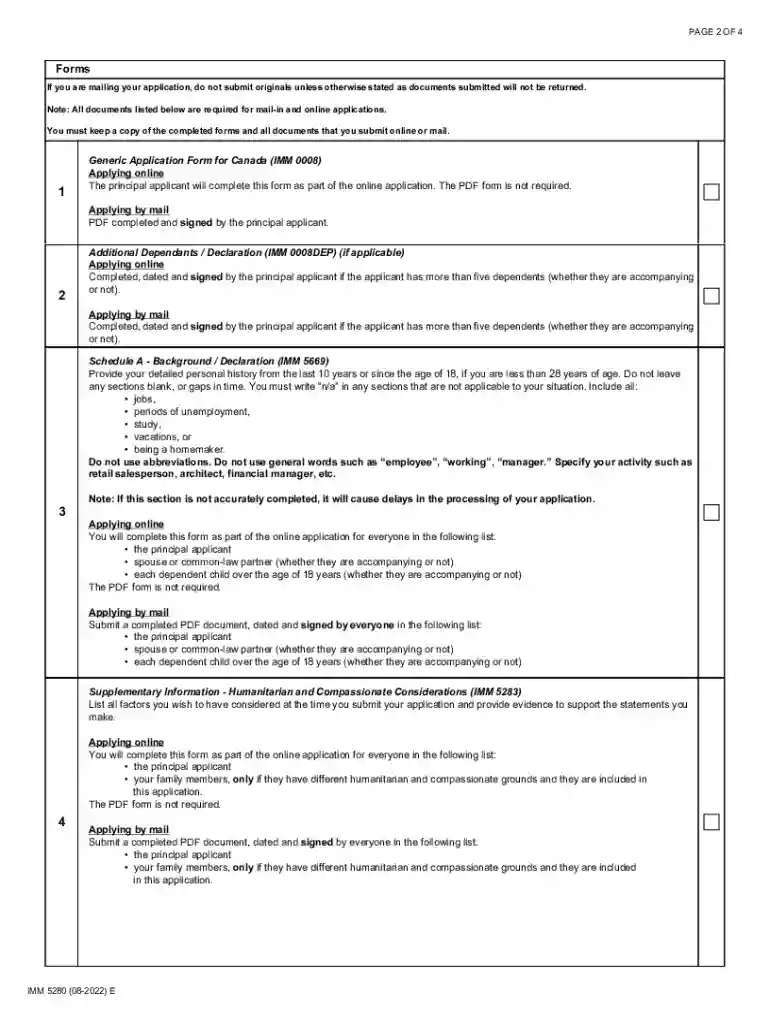 Humanitarian and Compassionate Considerations Document Checklist Preview on Page 1