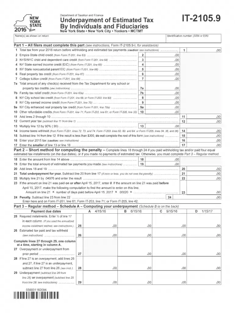 it 2105 9 2016 form Preview on Page 1
