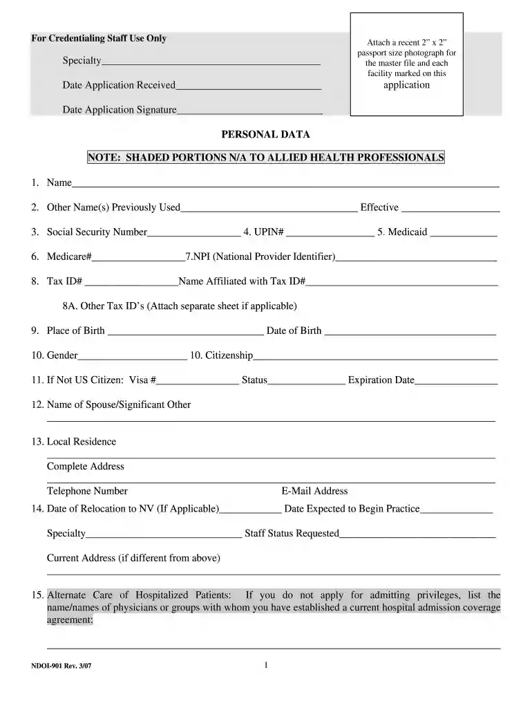 credential form Preview on Page 1