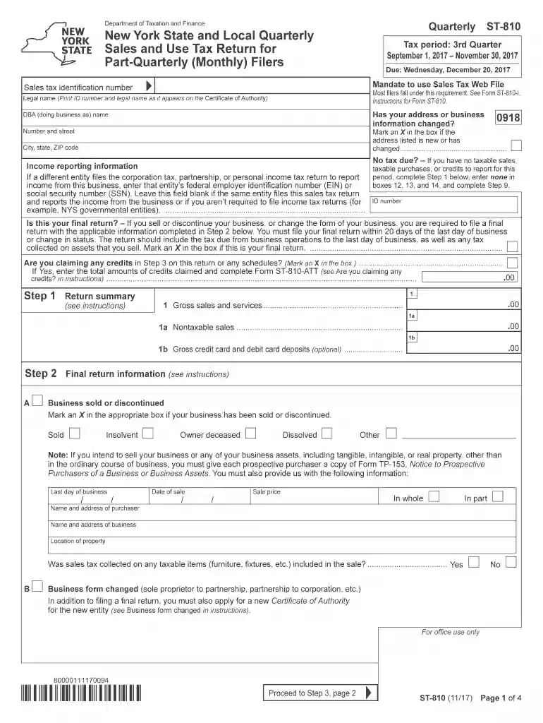 st 810 2017 form Preview on Page 1