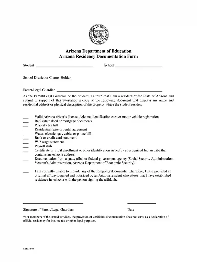 proof of residency az Preview on Page 1