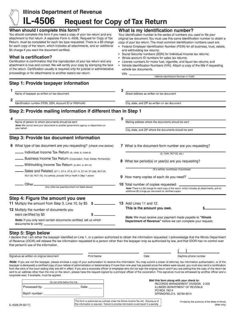 illinois iternal revnue 4506 Preview on Page 1