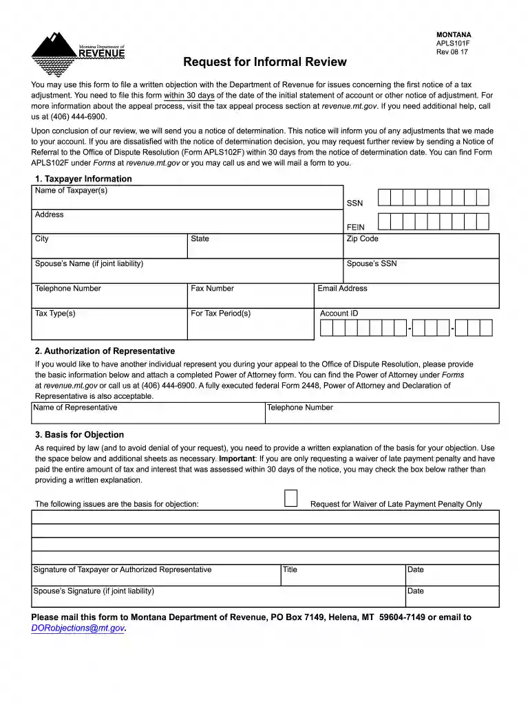 form apls101f Preview on Page 1