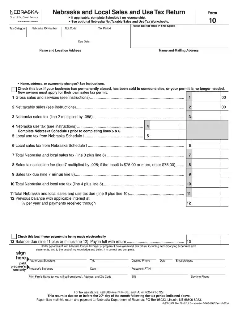 form 10 nebraska Preview on Page 1