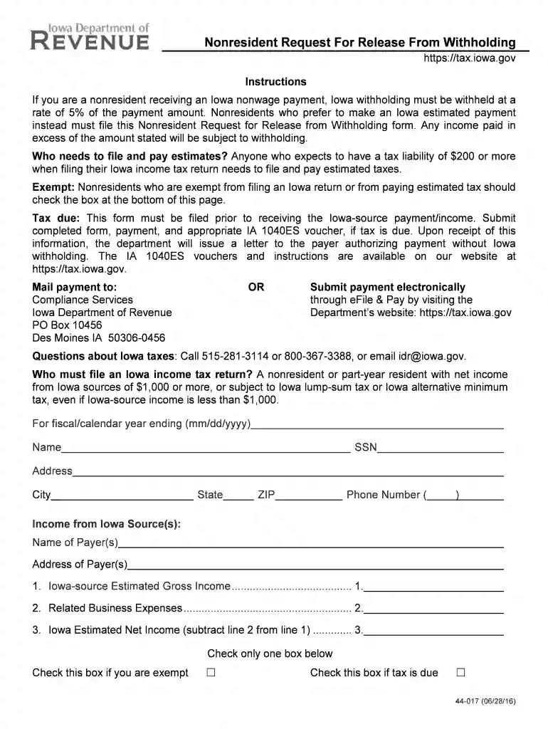 2012 ia 1040es 2016 form Preview on Page 1