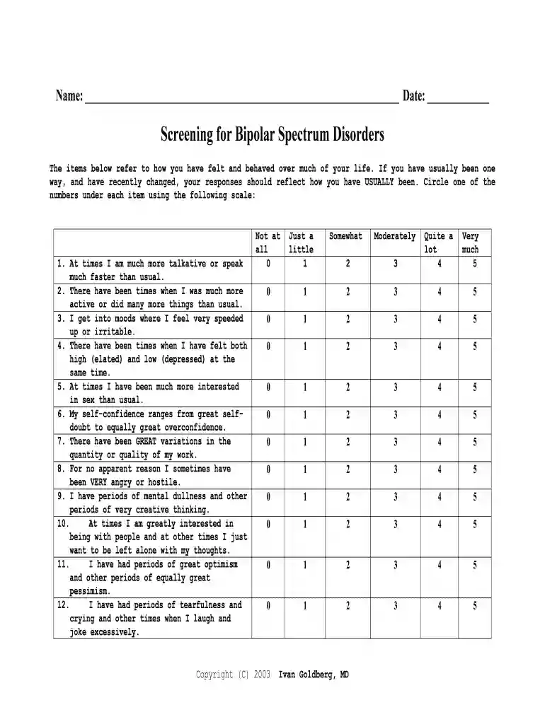 bipolar assessment tool pdf Preview on Page 1