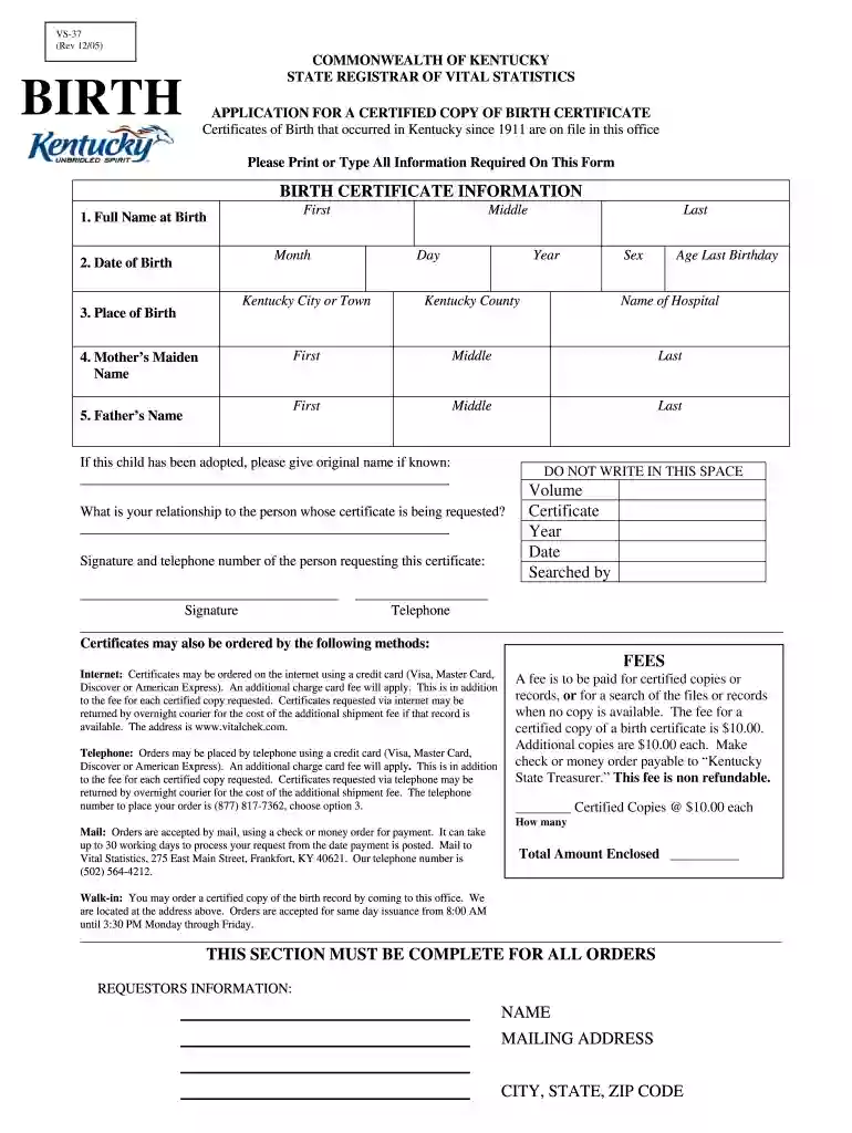 application for birth certificate format Preview on Page 1