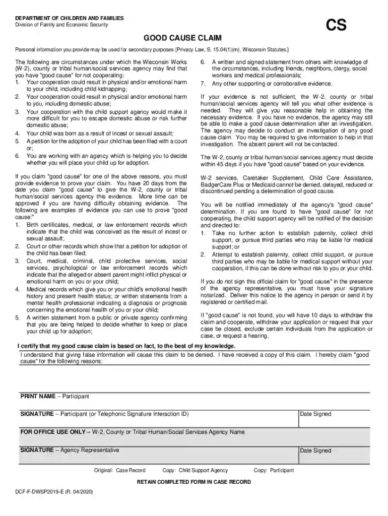good cause claim examples Preview on Page 1