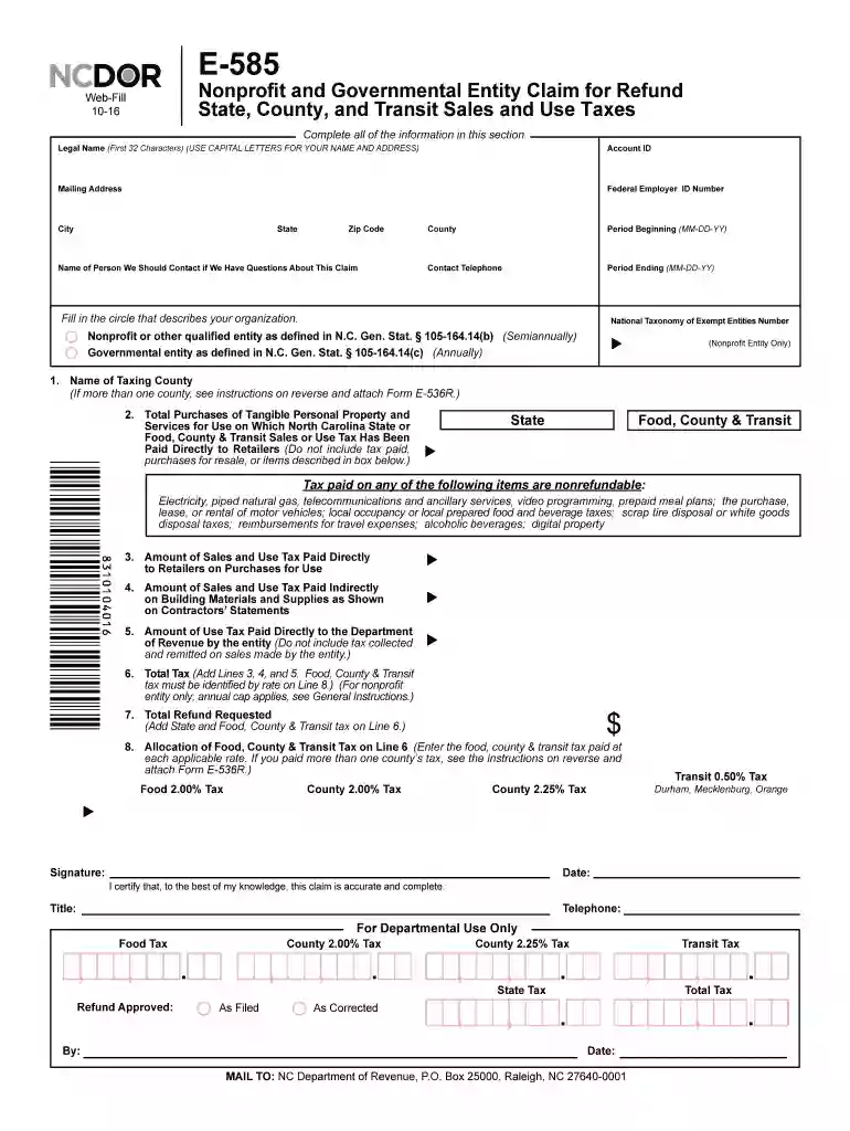 e 585 2016 form Preview on Page 1