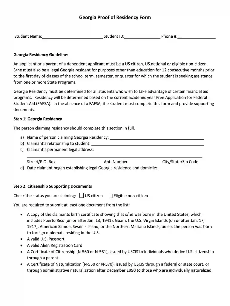 certificate of residency Preview on Page 1