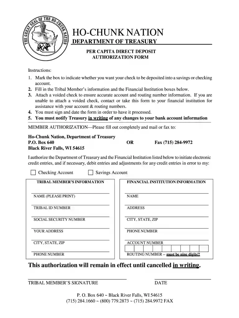 ho chunk nation address verification form 2024 Preview on Page 1
