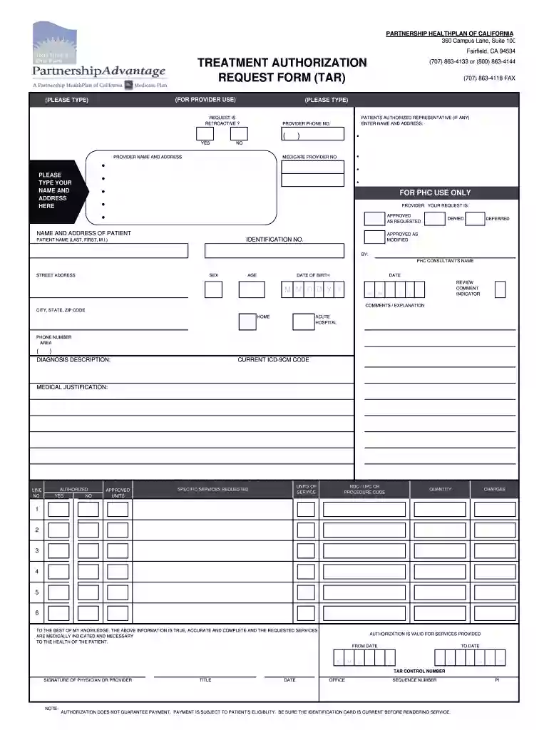 treatment authorization request 50 1 form Preview on Page 1