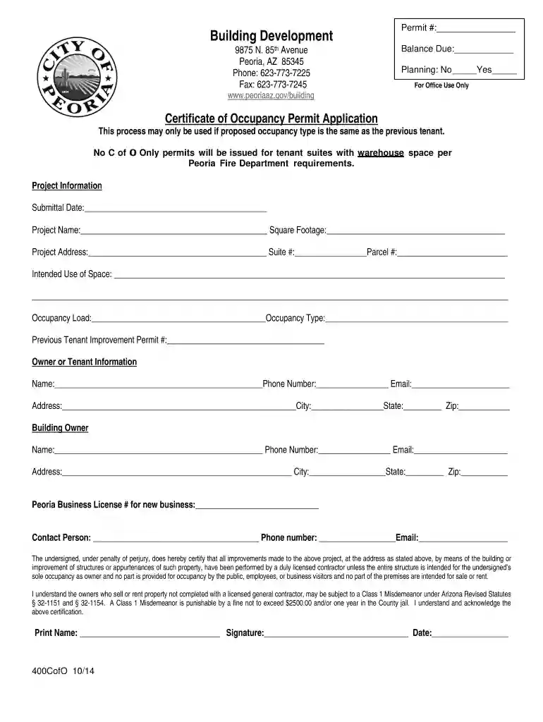 peoria permit portal Preview on Page 1