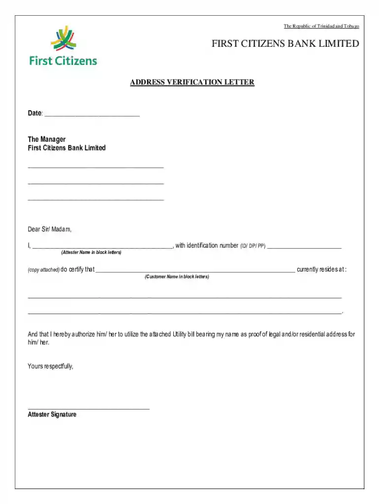 address verification letter Preview on Page 1