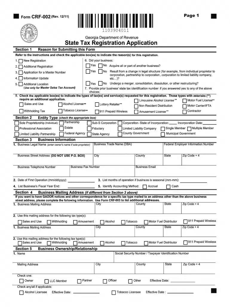 crf online apply 2011 form Preview on Page 1