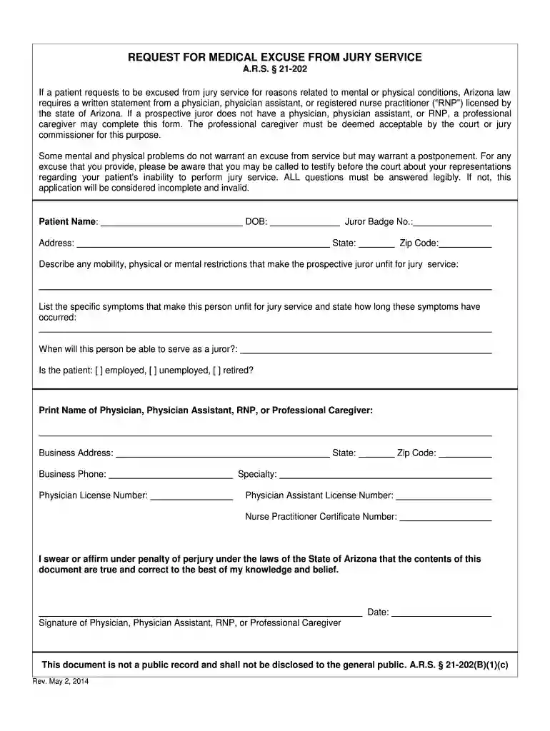 excuse duty form Preview on Page 1