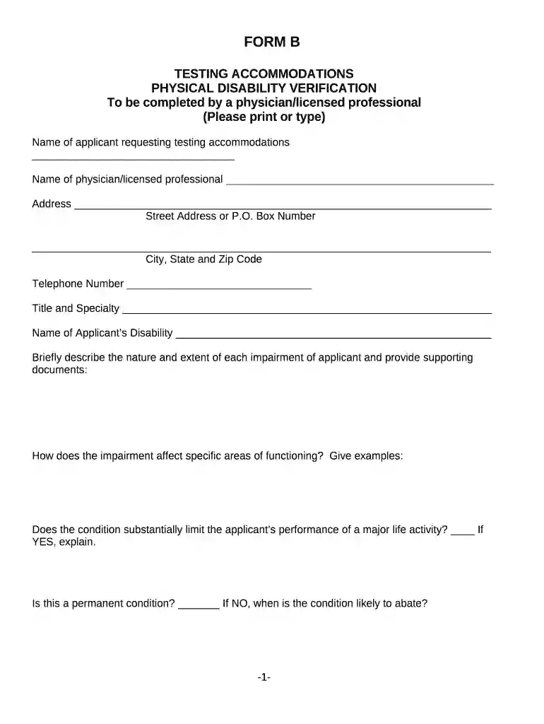PHYSICAL DISABILITY VERIFICATION Preview on Page 1