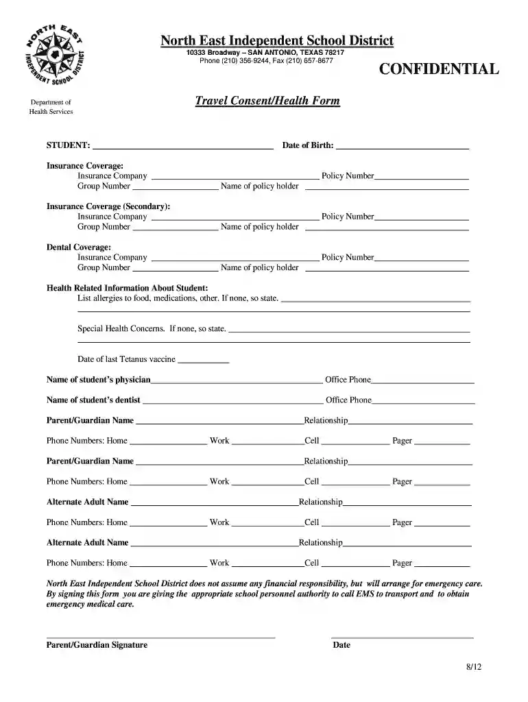 medication consent form Preview on Page 1