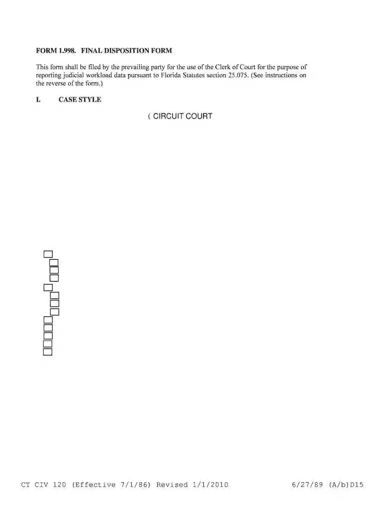 florida final disposition form Preview on Page 1