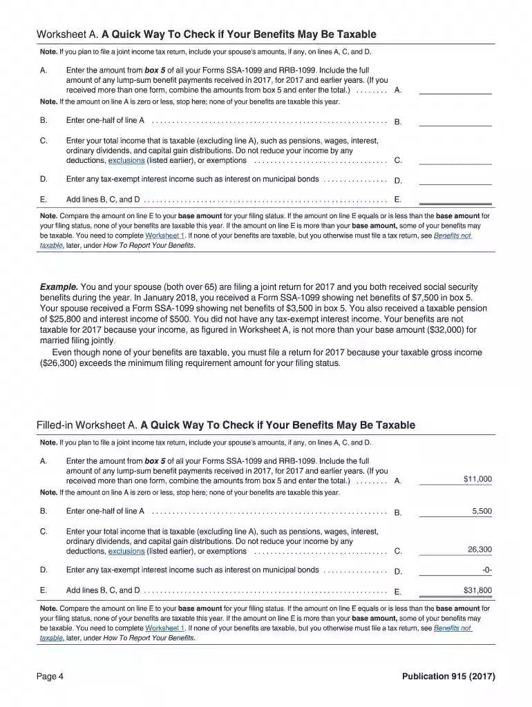 irs publication 915 calculator Preview on Page 1