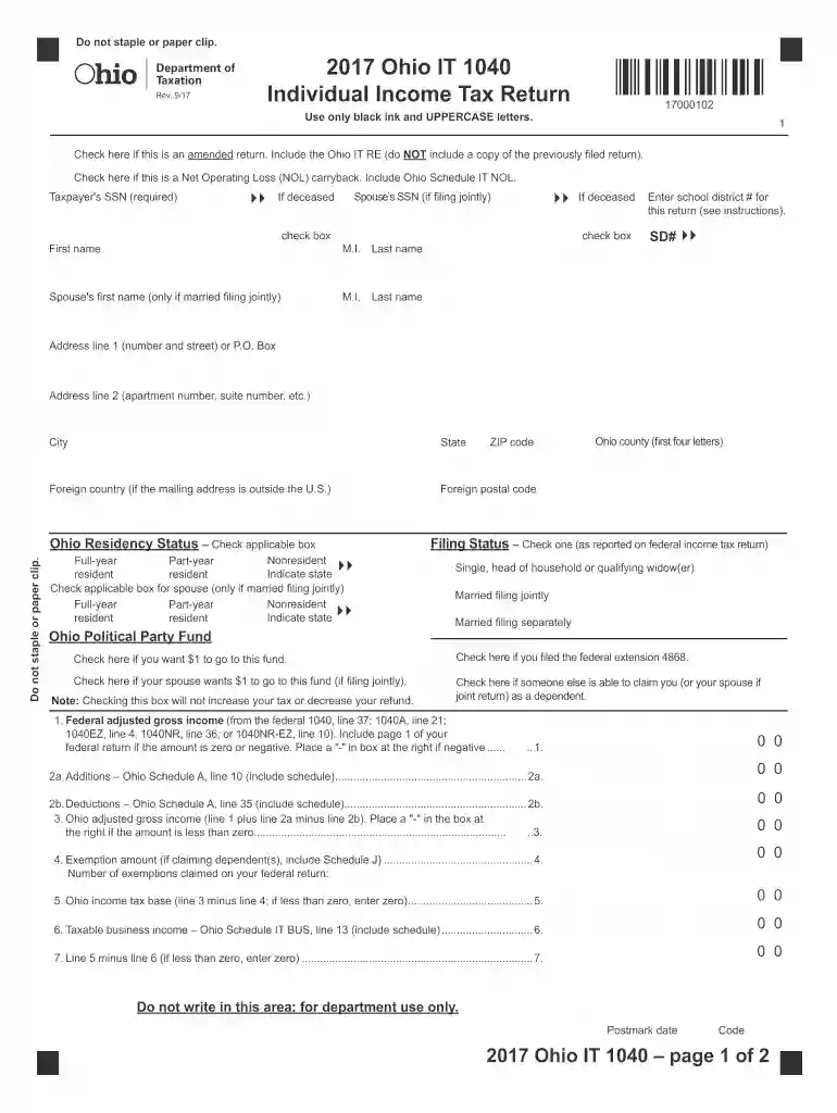 ohio income tax Preview on Page 1