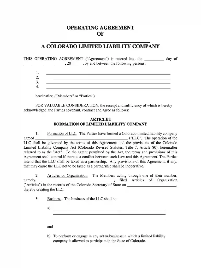 operating agreement vs articles of organization Preview on Page 1