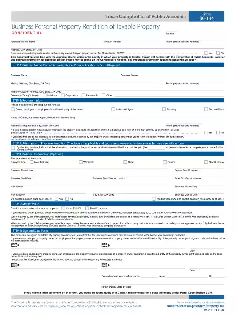 texas form 50 144 fillable 2017 Preview on Page 1
