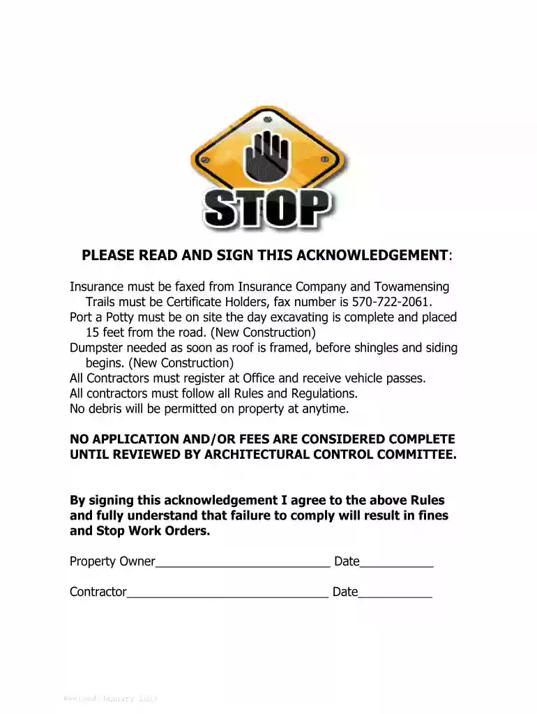 A.C.C. BUILDING PERMIT & APPLICATION - Towamensing Trails Preview on Page 1