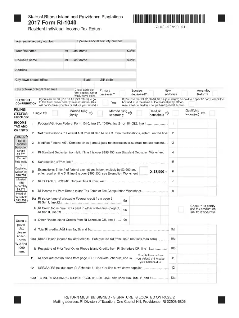 rhode island tax forms Preview on Page 1