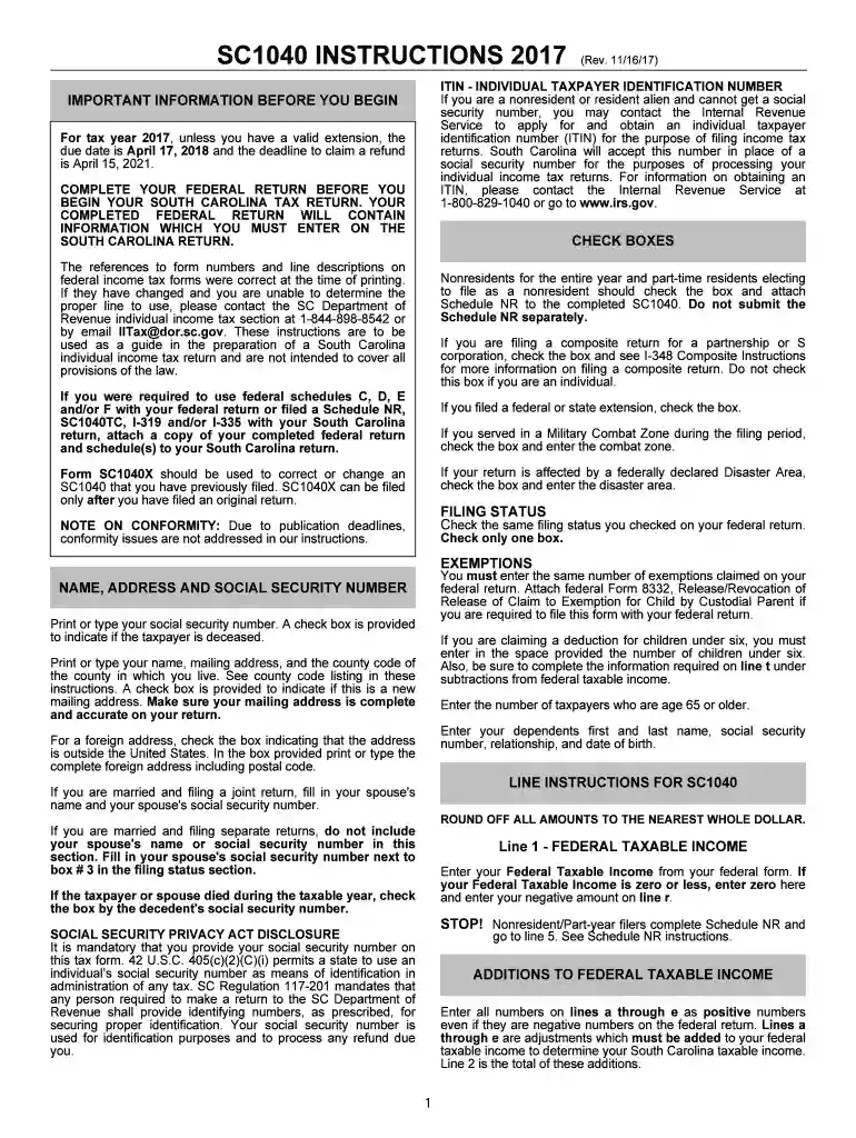 sc1040 instructions 2021 Preview on Page 1