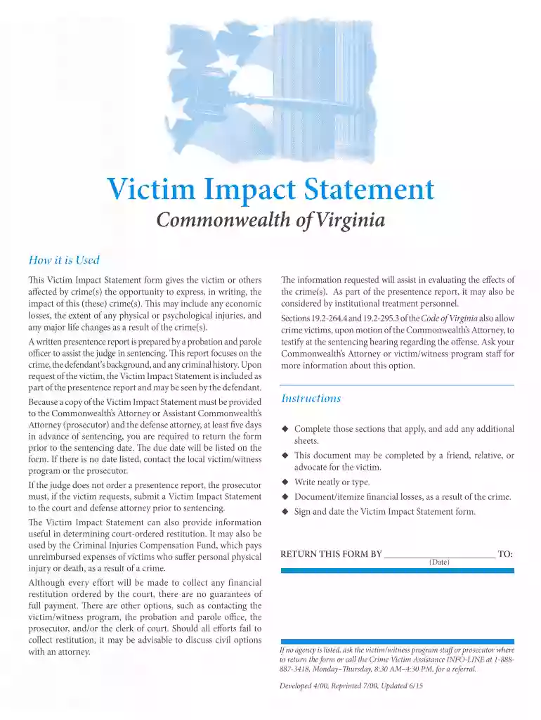 victim impact statement Preview on Page 1