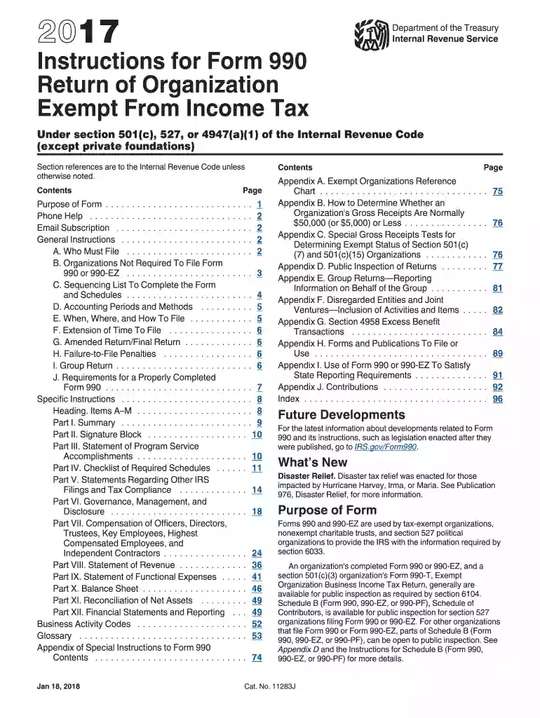 2017 form 990 instructions Preview on Page 1