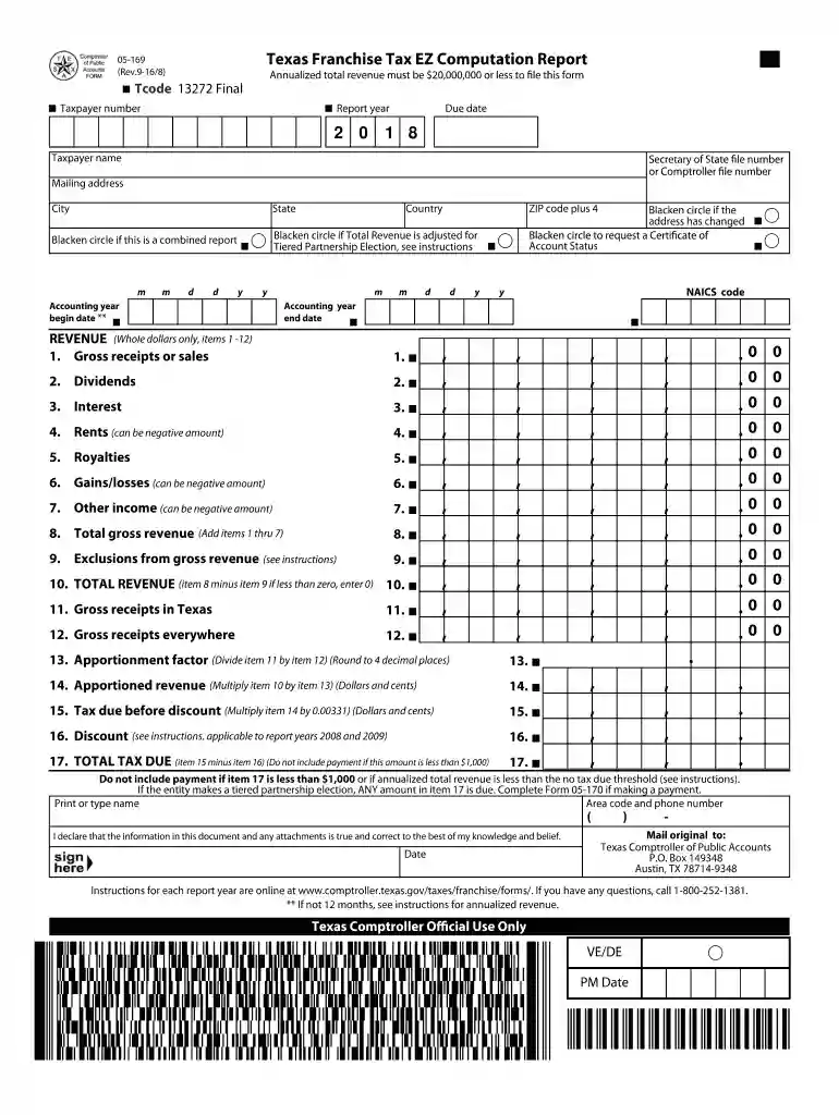 texas franchise tax public information report 2018 Preview on Page 1