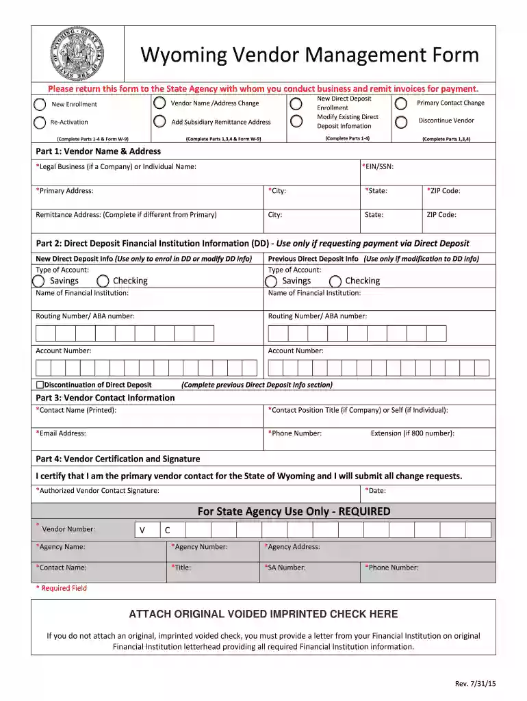 wyoming state form Preview on Page 1