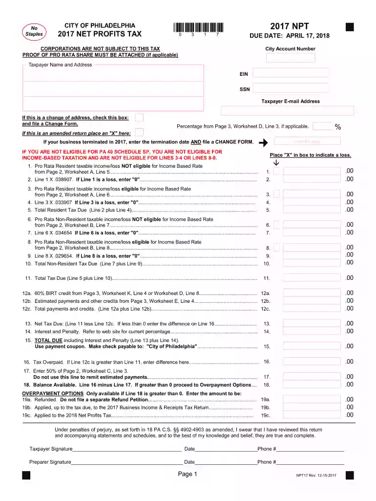 2013 npt 2017 form Preview on Page 1