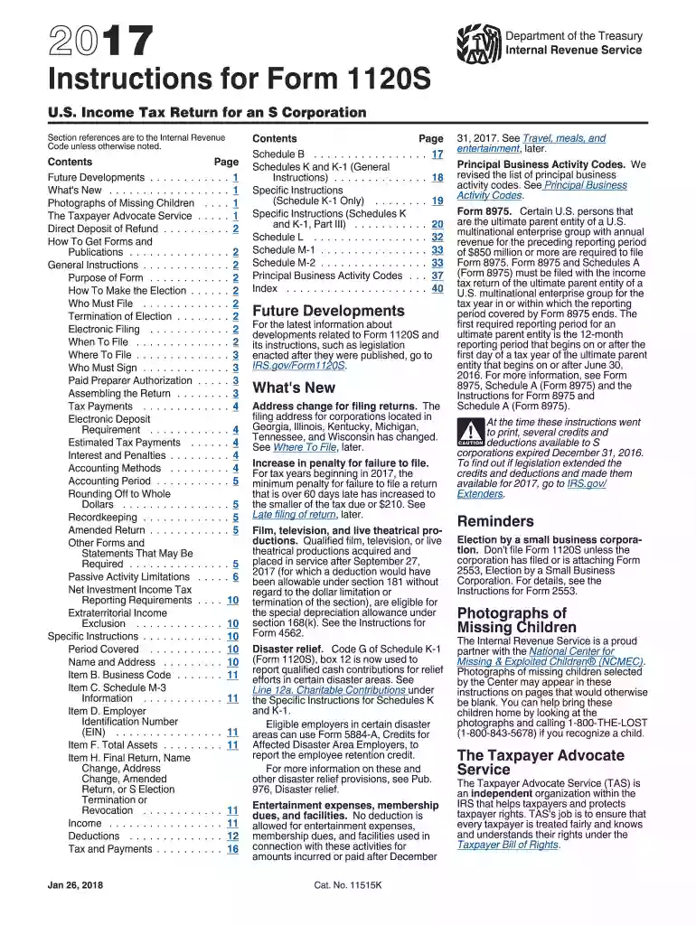 irs instructions form 1120s 2017 Preview on Page 1