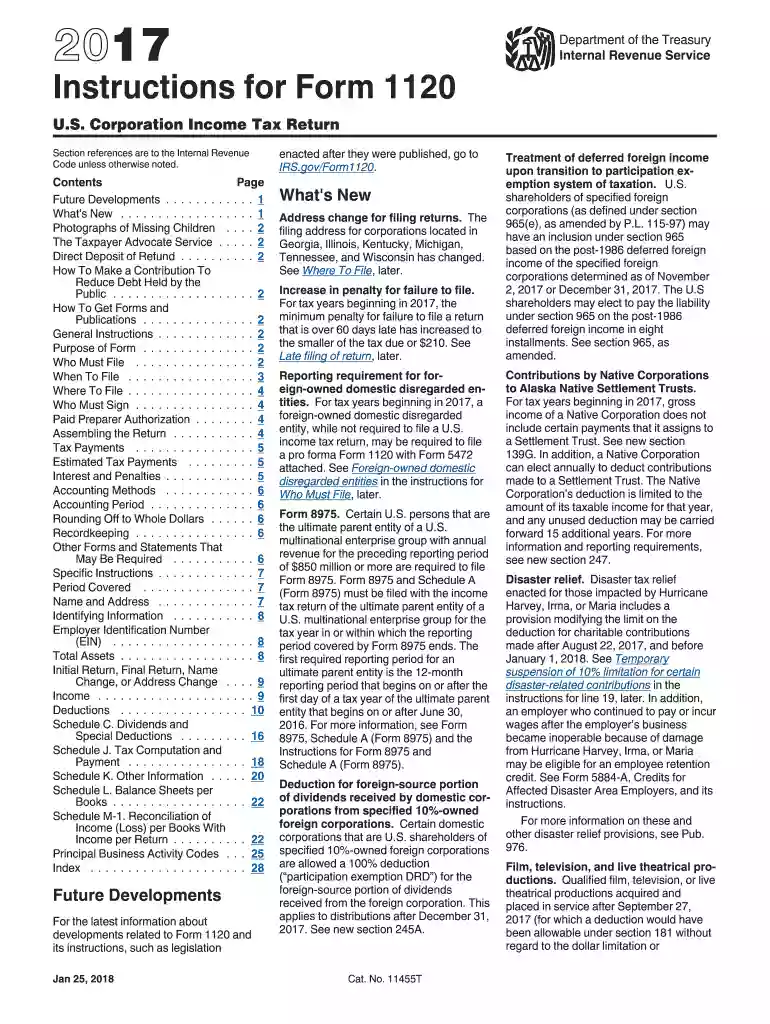 2017 form 1120 instructions Preview on Page 1