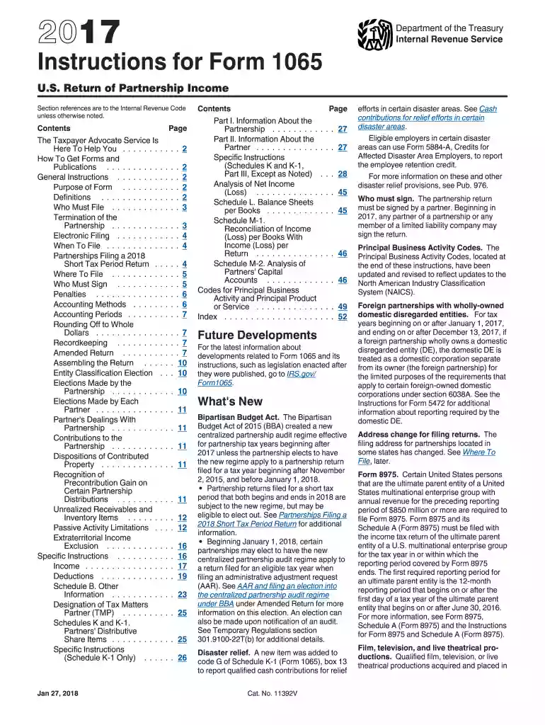 irs instruction 1065 form 2017-2019 Preview on Page 1