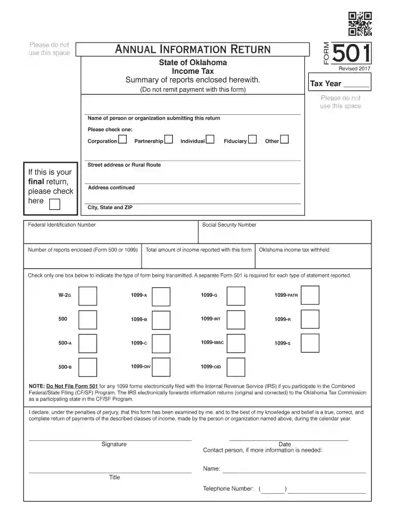 oklahoma form 501 Preview on Page 1