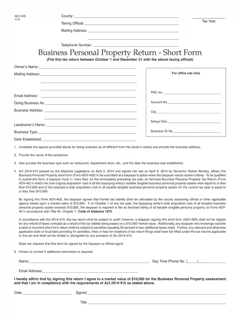 adv 40 form fillable Preview on Page 1