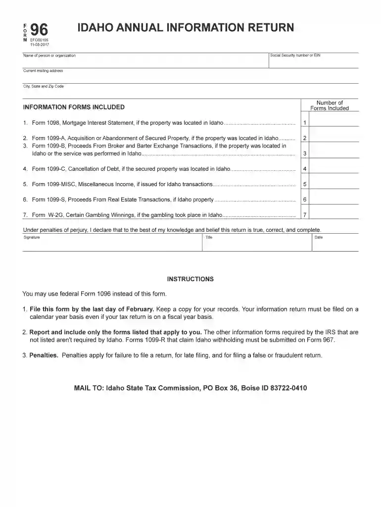 idaho form 96 Preview on Page 1