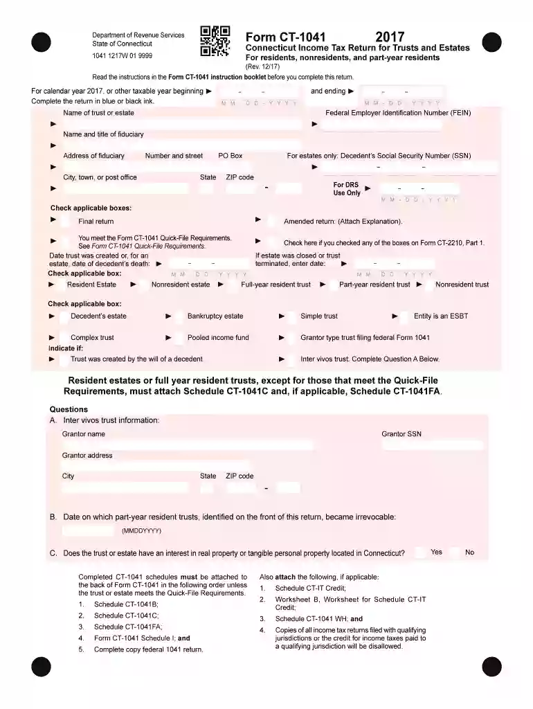2015 form ct 1041 2017 Preview on Page 1