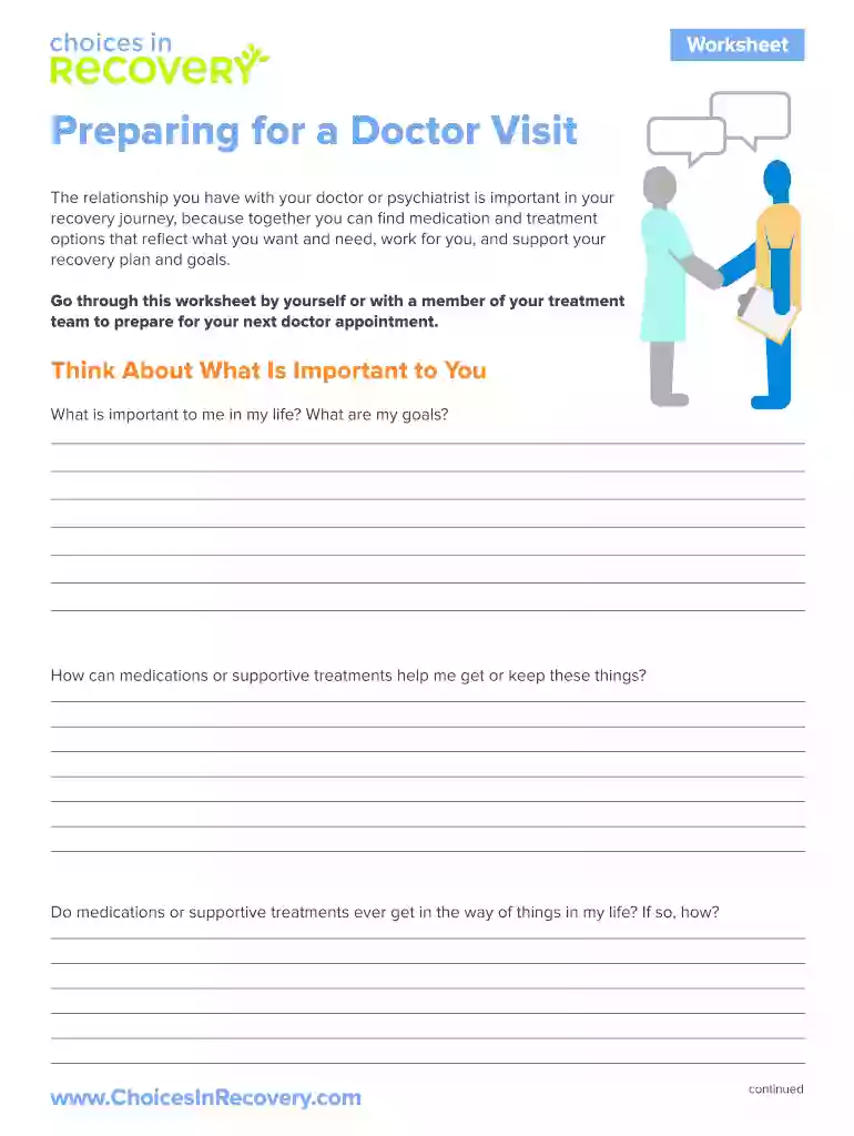 doctor visit preparation form Preview on Page 1