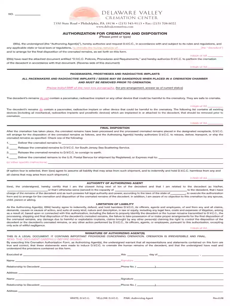 louisiana cremation form Preview on Page 1