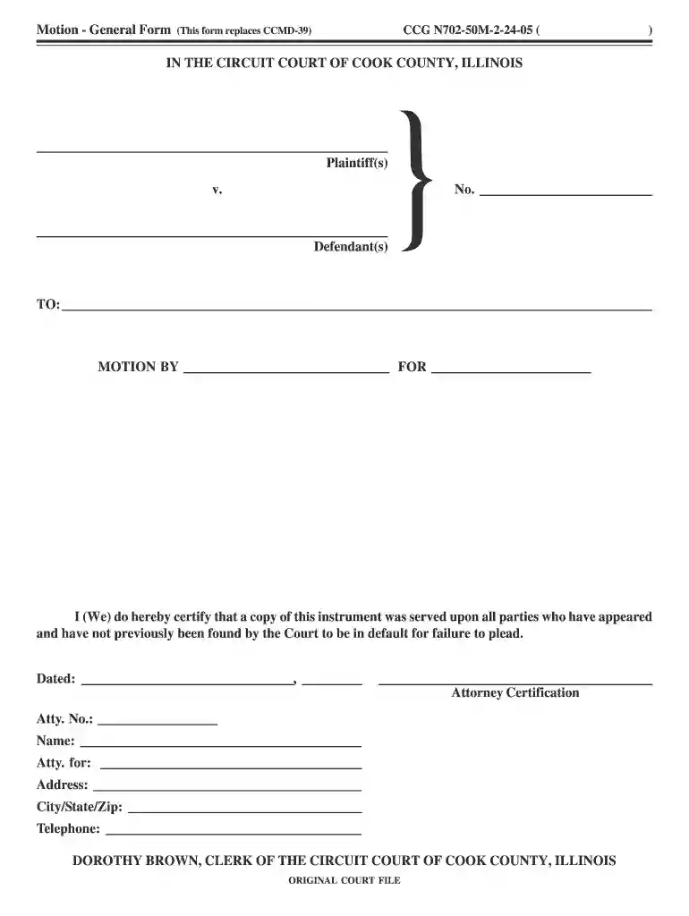 blank motion form illinois Preview on Page 1