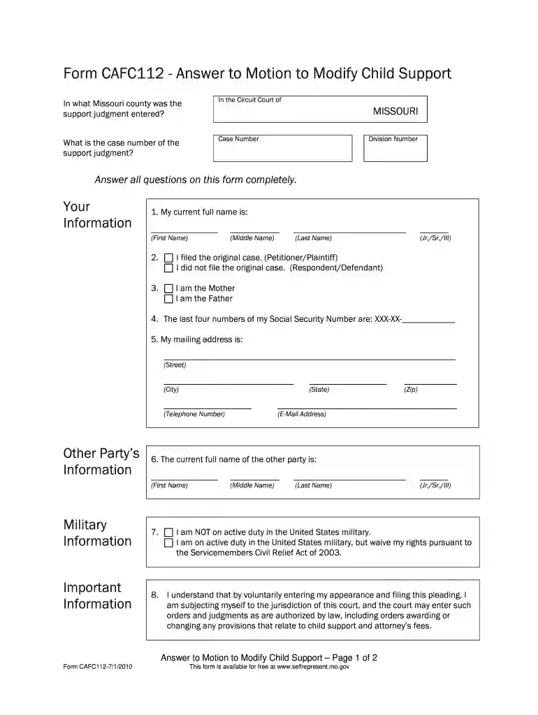 petition for dissolution of marriage Preview on Page 1