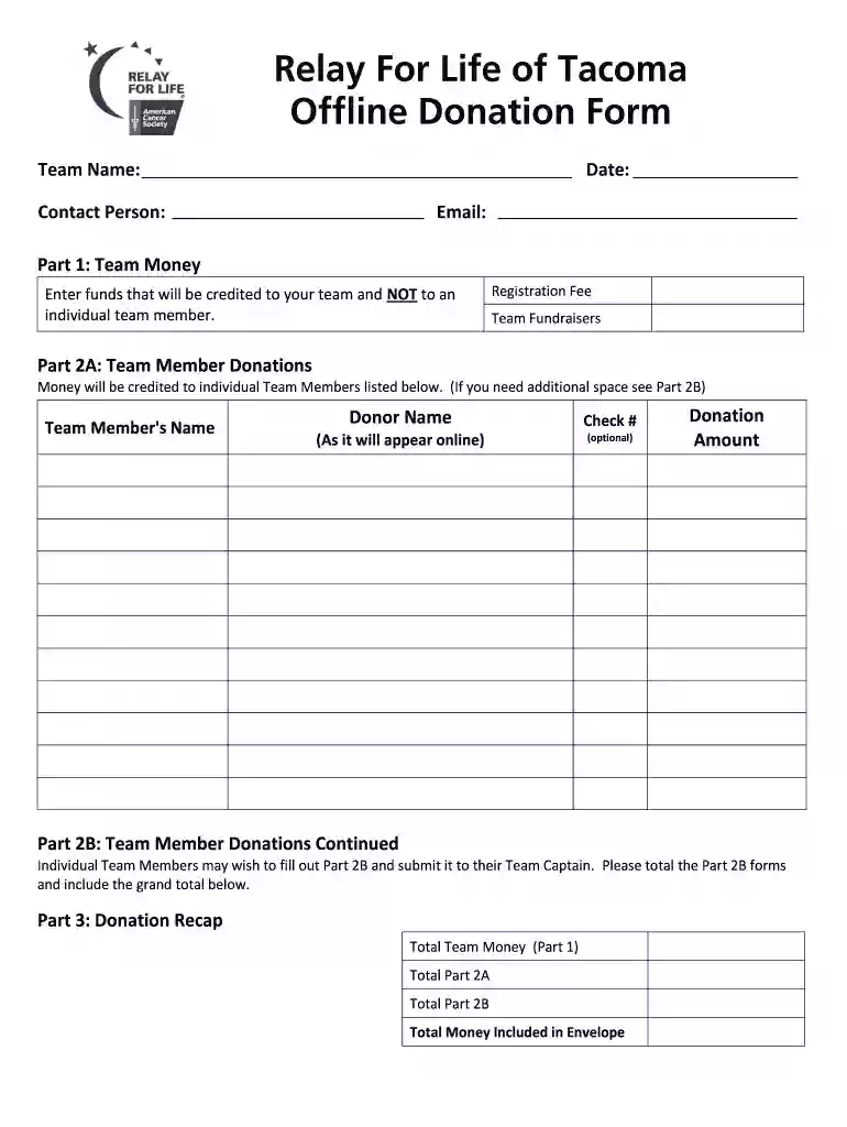 donation form pdf Preview on Page 1