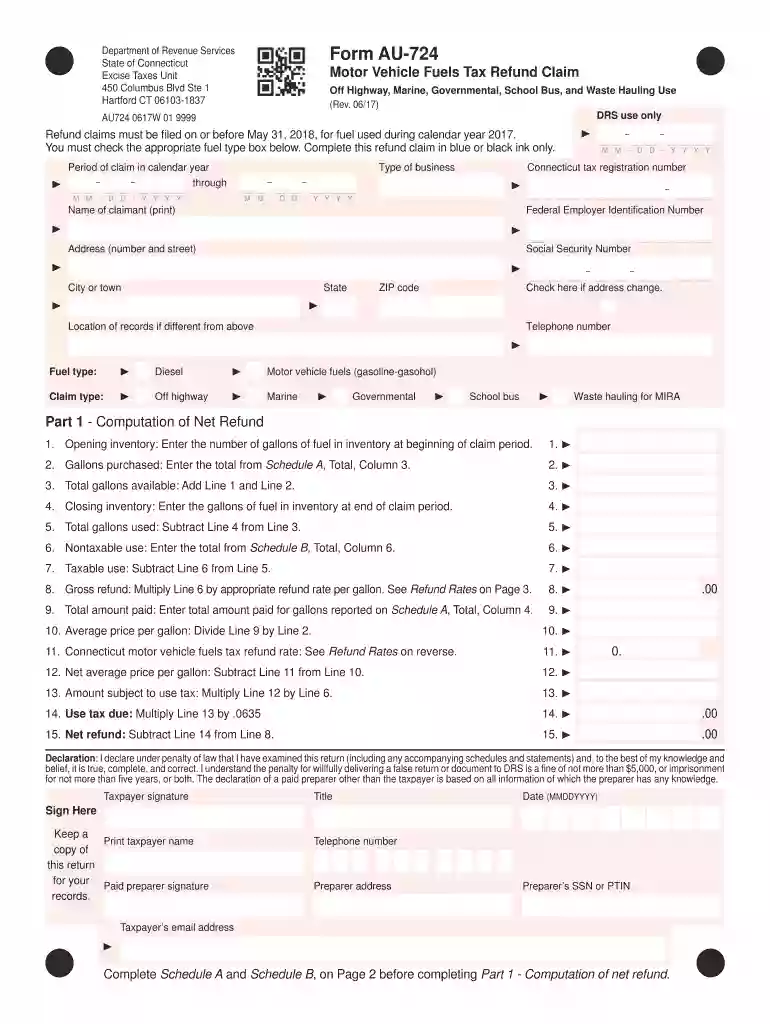 2015 ct au 724 2017 form Preview on Page 1
